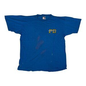 Vintage Oneita Shirt Mens XL Blue San Francisco PD Police Graphic Made USA 90s